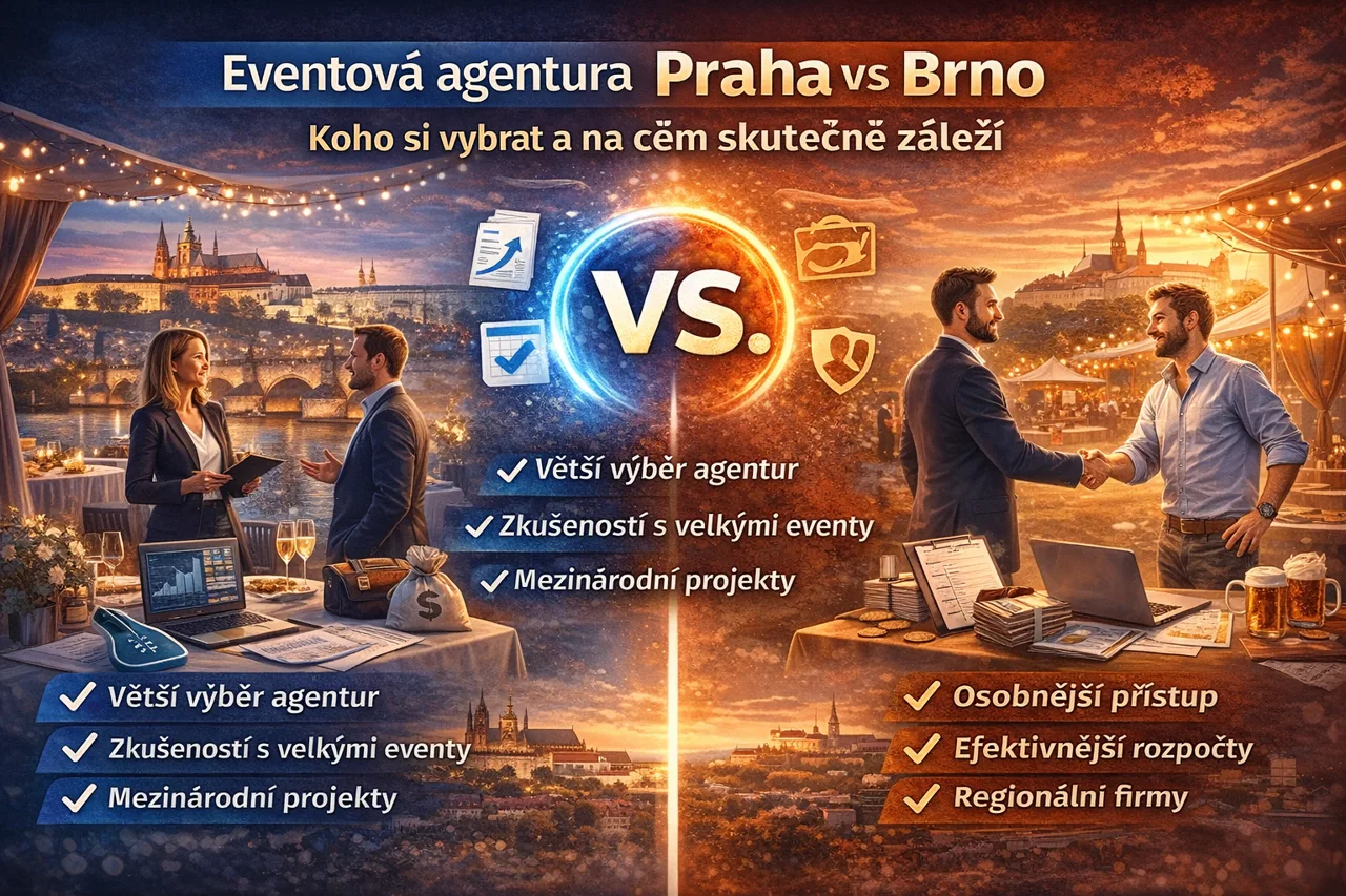 Eventová agentura Praha vs Brno – srovnání přístupu, zkušeností a rozpočtů při plánování firemního eventu
