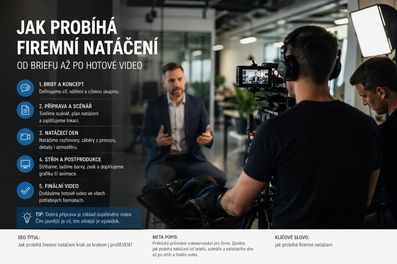 Zjistěte jak probíhá firemní natáčení a videoprodukce.
