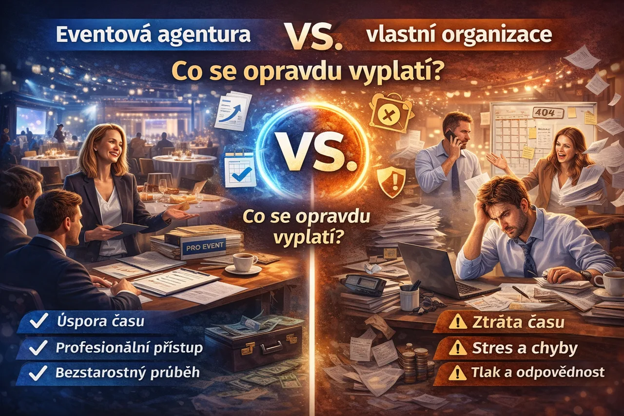 Eventová agentura vs vlastní organizace – rozdíl mezi interním plánováním a profesionálním eventem