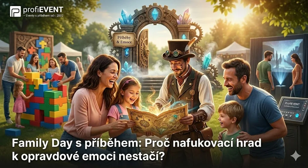 Family Day s příběhem od profiEVENT – rodiče a děti společně objevují magický portál, kreativní zážitek místo nafukovacího hradu